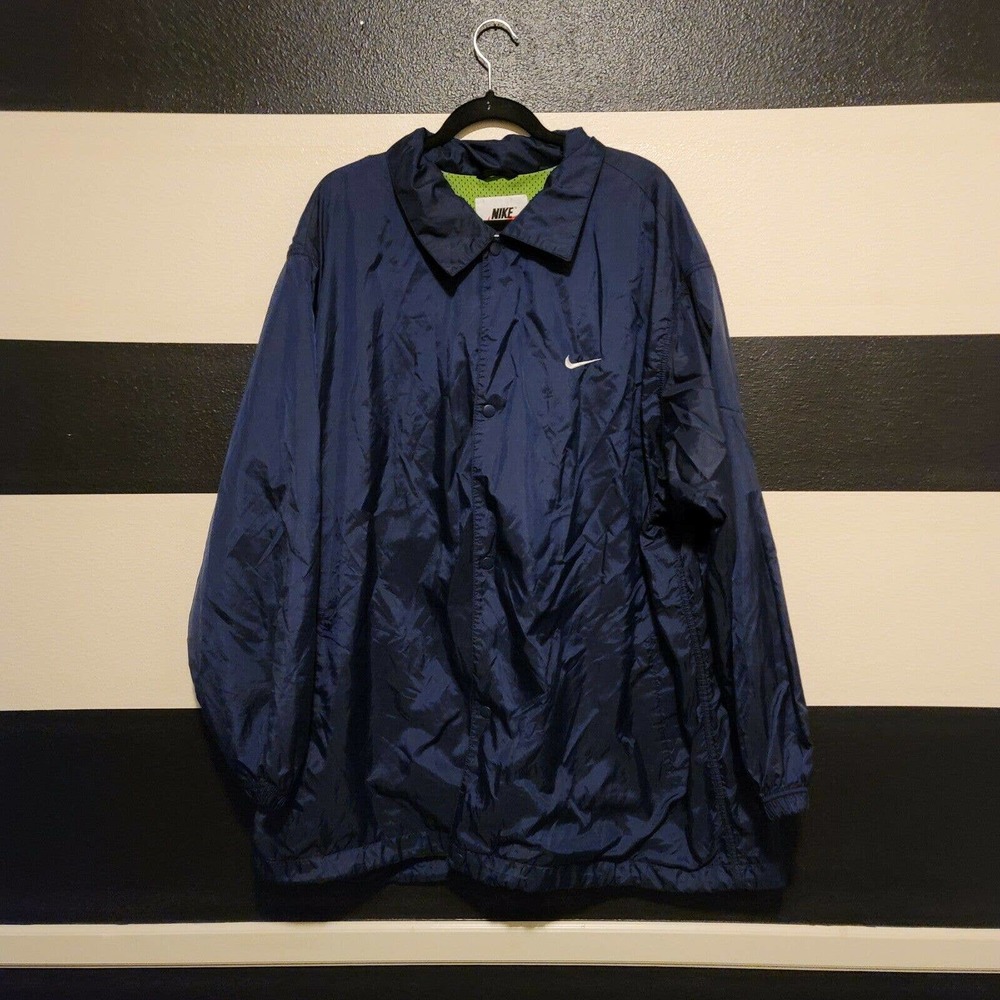 Vintage Nike Y2K Windbreaker Retro Seahawks Color Button Up Jacket 2XL